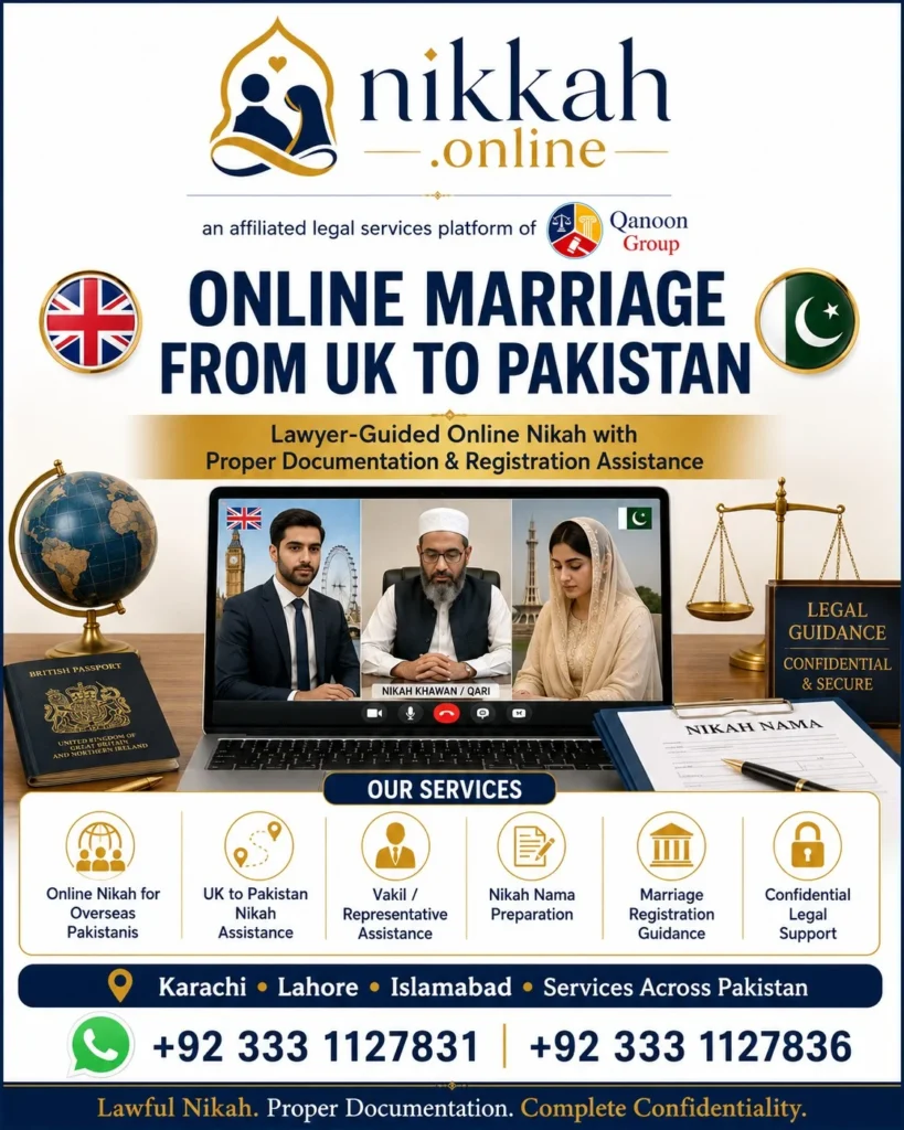 Online Nikah from UK to Pakistan for overseas Pakistani couples