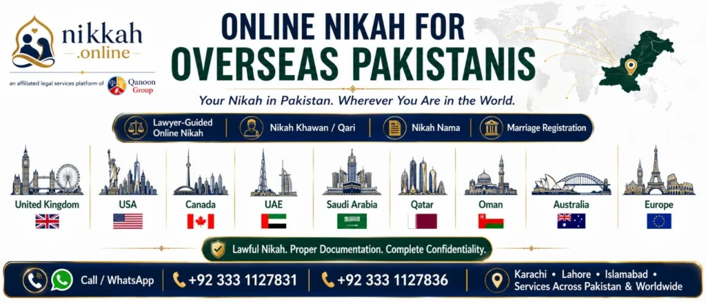 Overseas Pakistani couple completing Online Nikah from abroad