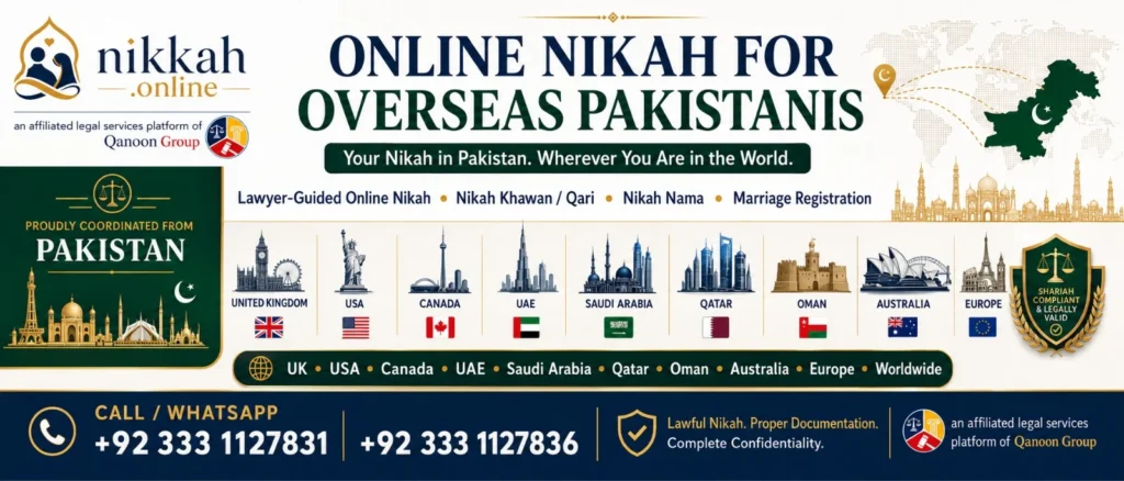 Online Nikah for Overseas Pakistanis with lawyer-guided marriage services in Pakistan