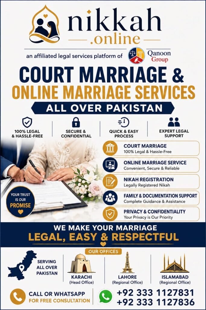 Court marriage services in Pakistan by Nikkah.Online
